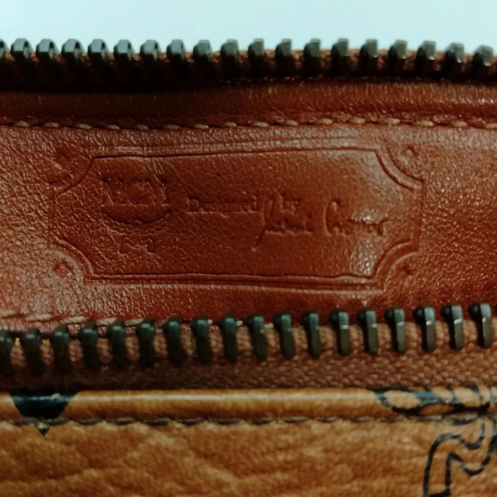MCM MINI Cognac Visetos Satchel/ MCM MINI Hand Bag Brown PVC